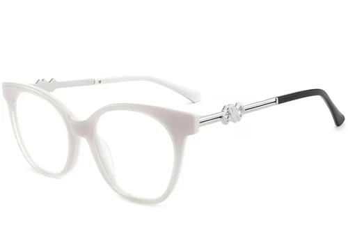 Lunettes papillon en acétate blanc #BS2012-3876