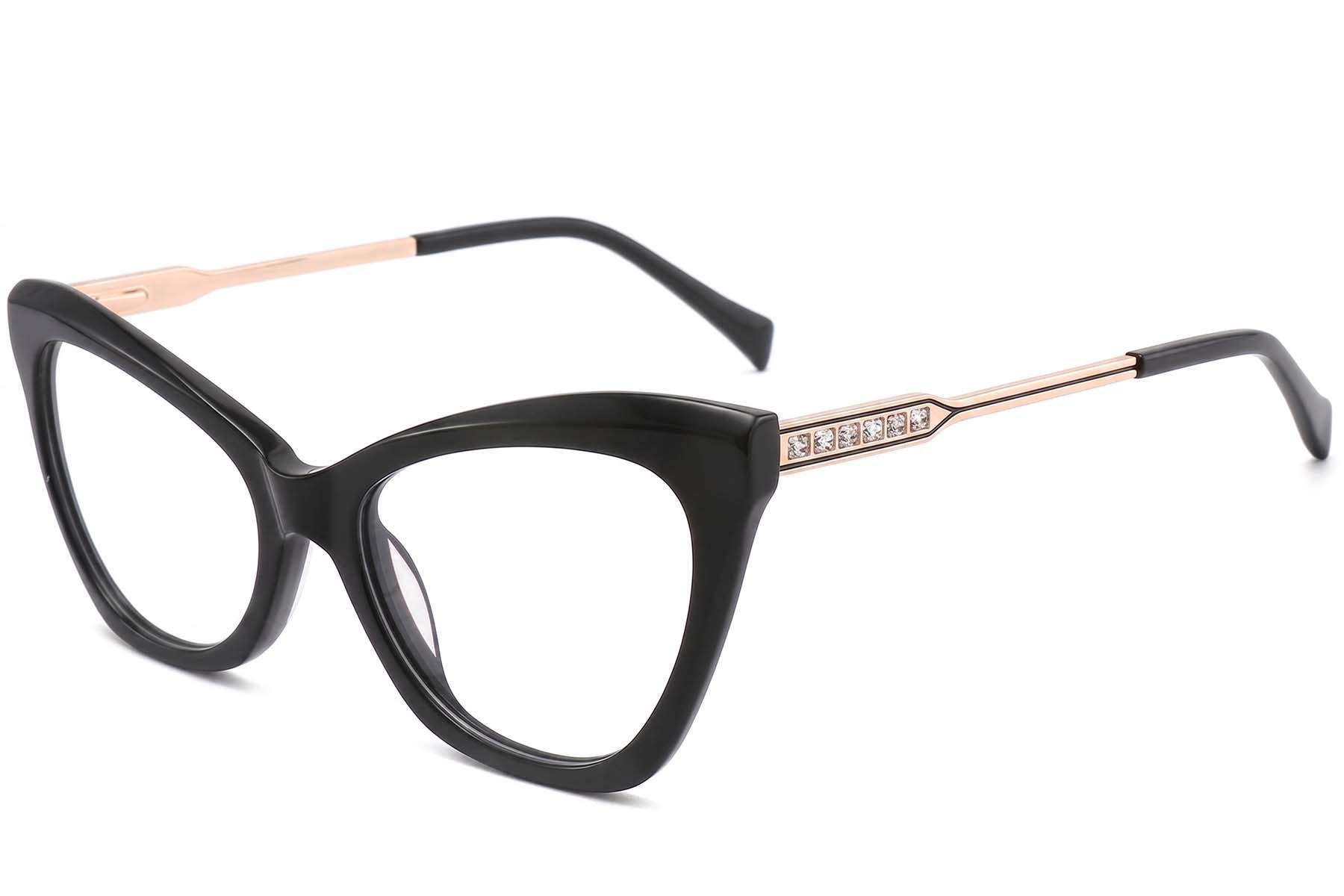 Gafas de acetato negro con forma de mariposa #BS2012-3879