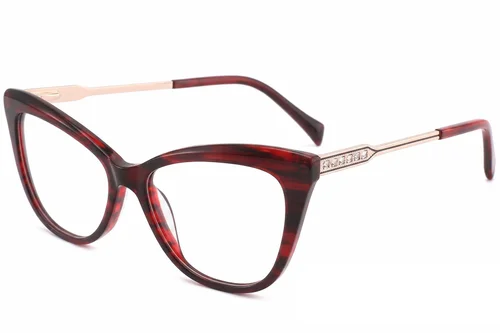 Lunettes papillon en acétate rouge #BS2012-3885