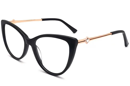Lunettes papillon en acétate noir #BS2012-3887