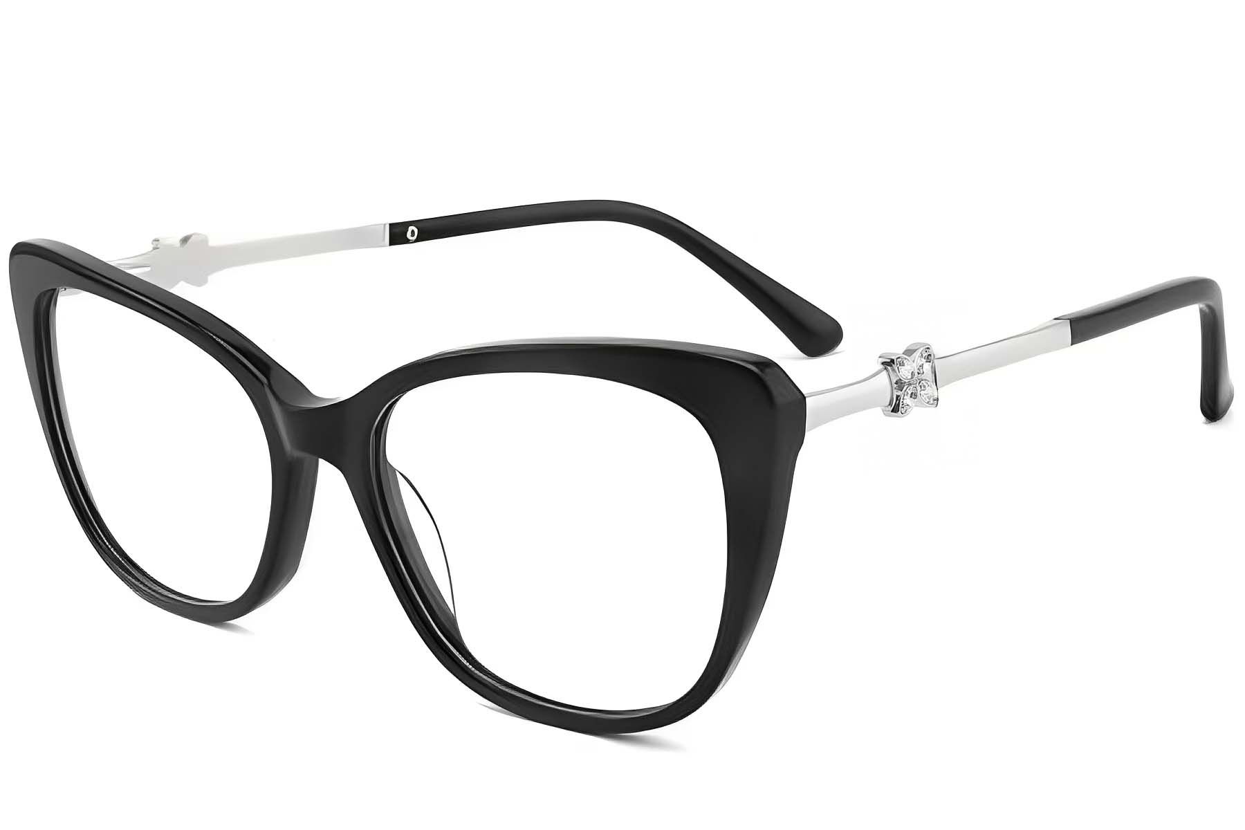 Lunettes papillon en acétate noir #BS2012-3892