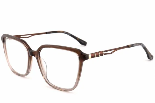 Lunettes rectangulaires en acétate brun #BS2012-3896