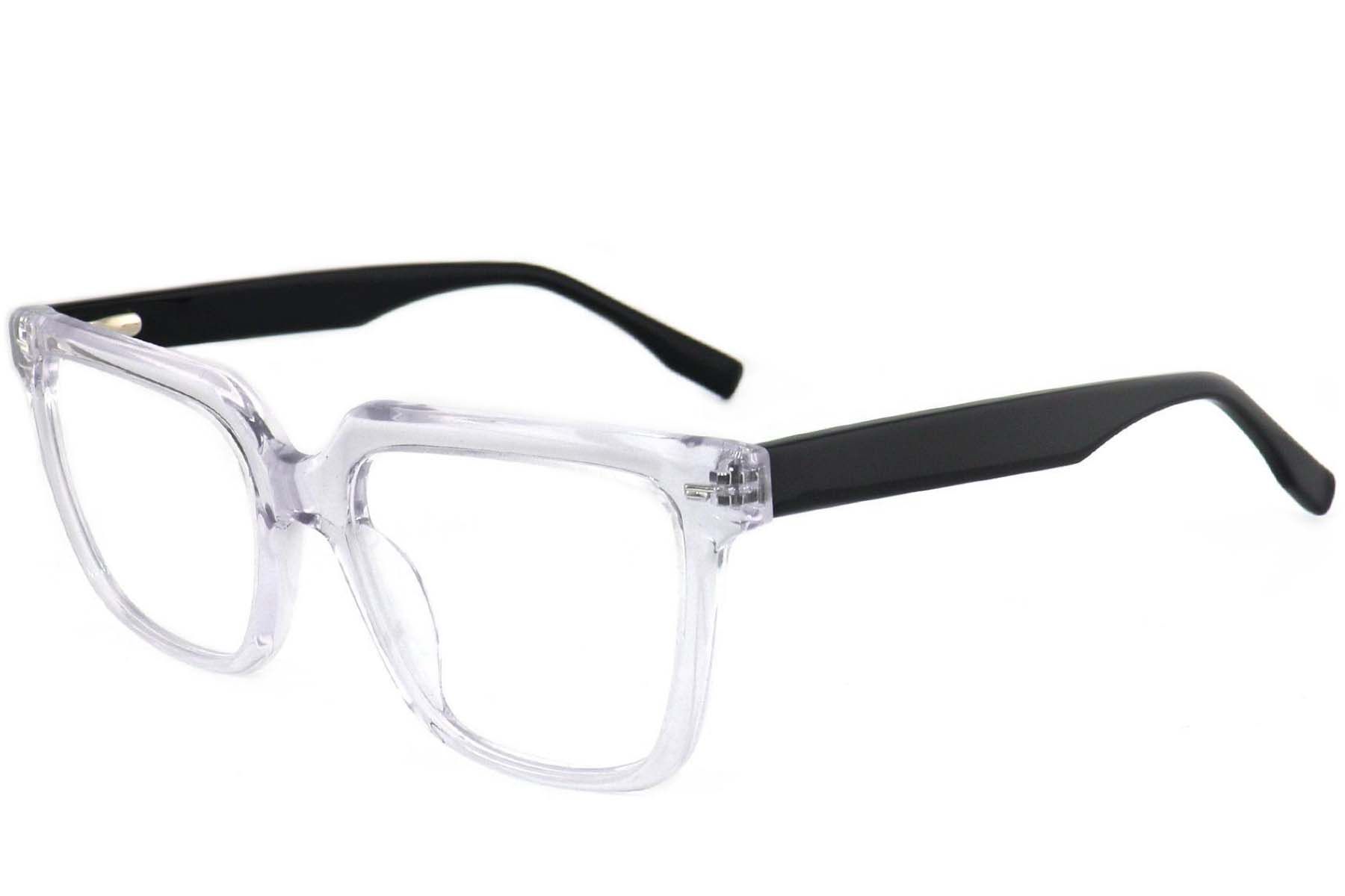 Verres rectangulaires en acétate transparent #BS2012-3899