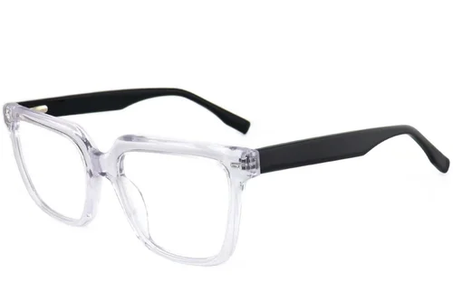 Verres rectangulaires en acétate transparent #BS2012-3899