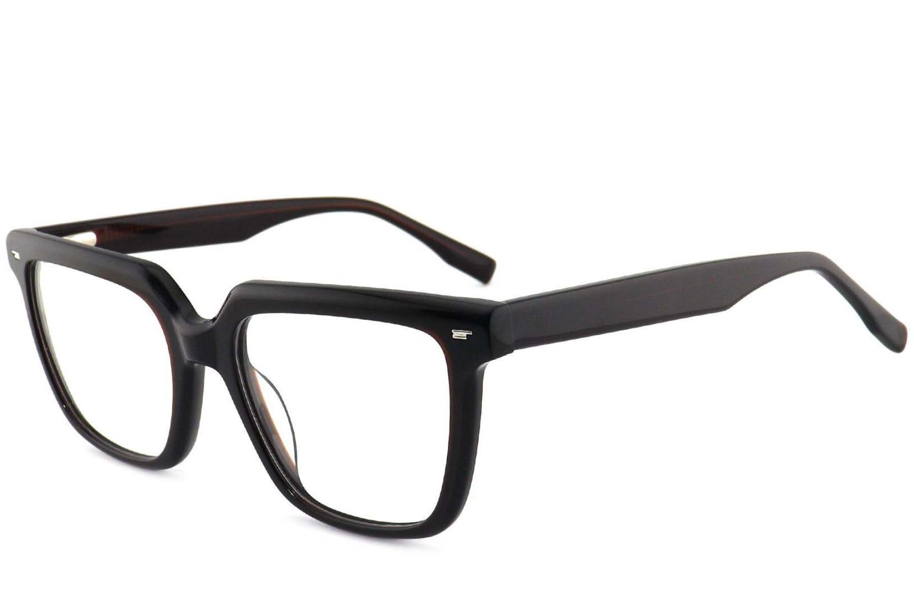 Rectangular Brown Acetate Glasses #BS2012-3900