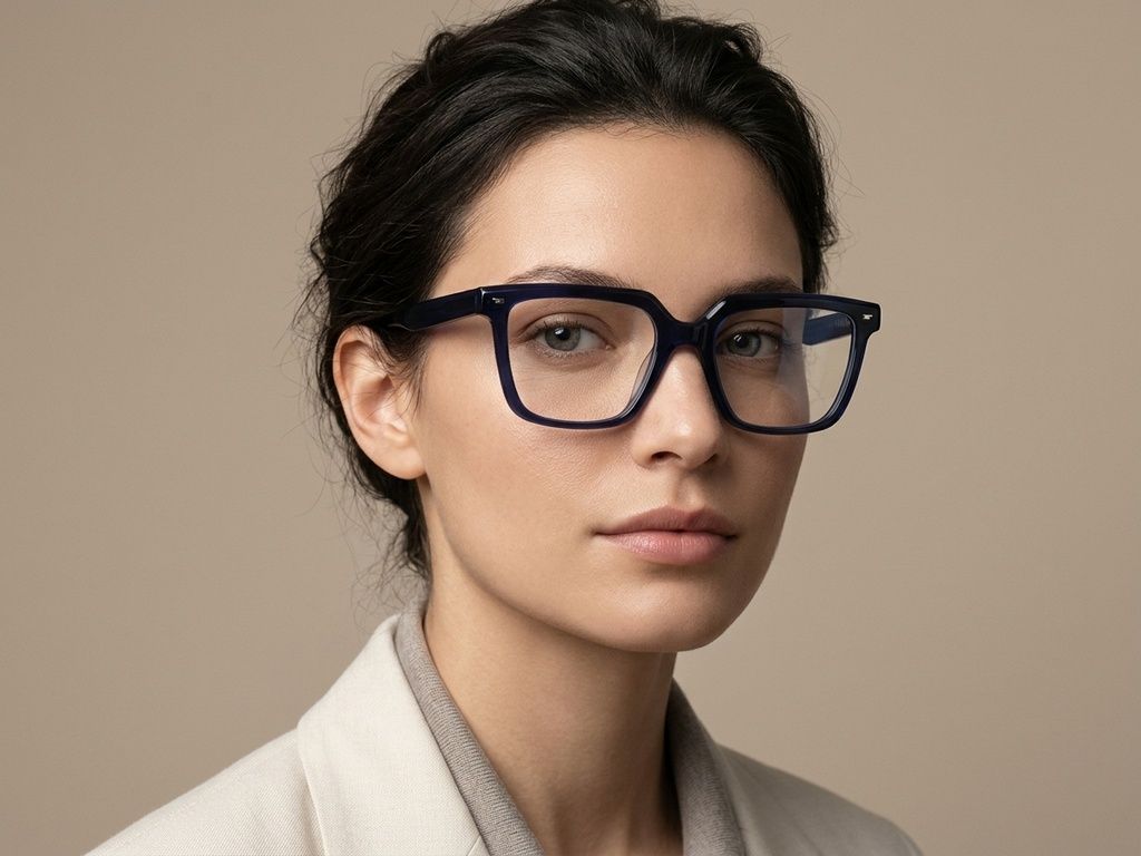 Lunettes rectangulaires en acétate bleu #BS2012-3901
