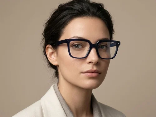 Lunettes rectangulaires en acétate bleu #BS2012-3901