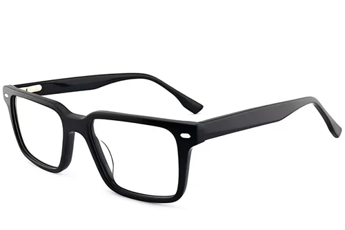 Lunettes rectangulaires en acétate noir #BS2012-3902