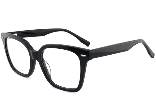Lunettes rectangulaires en acétate noir #BS2012-3908