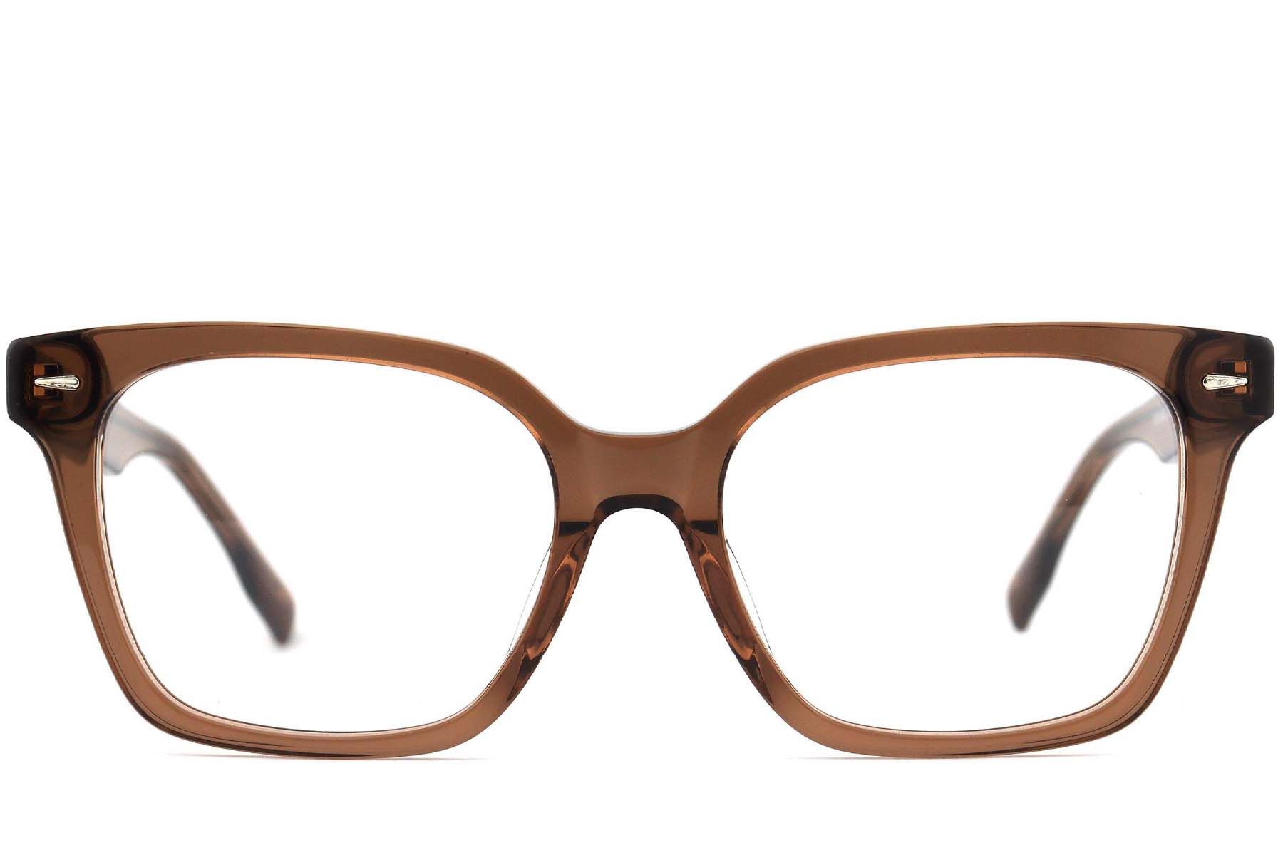 Lunettes rectangulaires en acétate brun #BS2012-3910