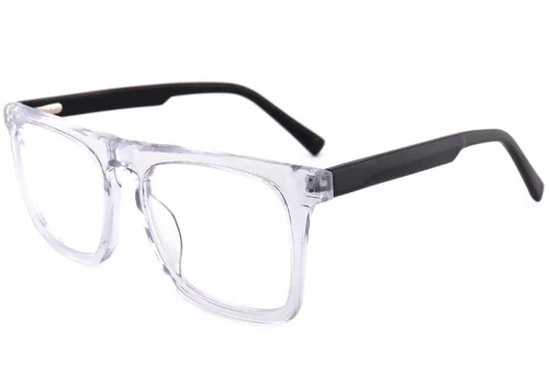 Lunettes d'aviateur en acétate transparent #BS2012-3914