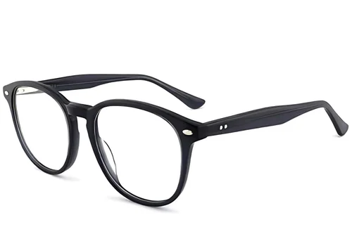 Lunettes ovales en acétate gris #BS2012-3932