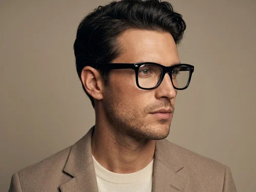 Rectangular Black Acetate Glasses #BS2012-3949