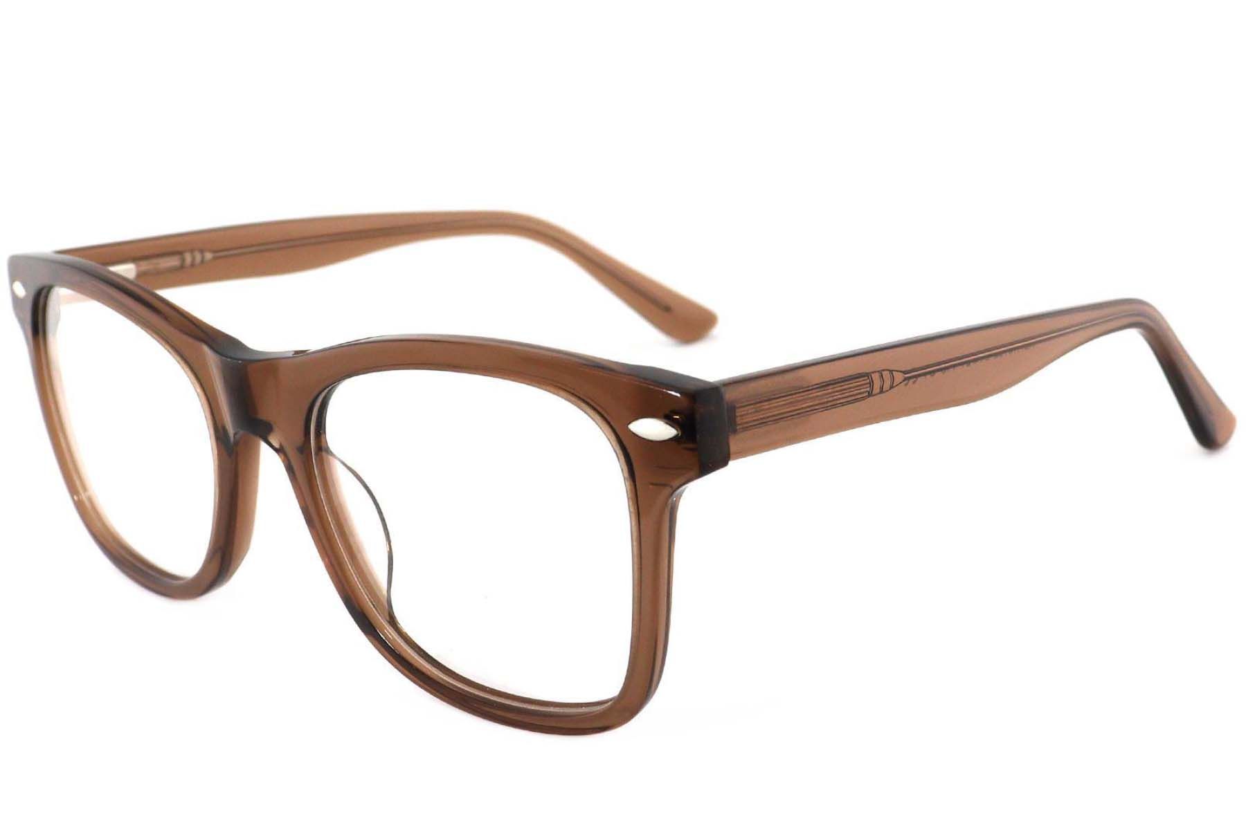Rectangular Brown Acetate Glasses #BS2012-3952