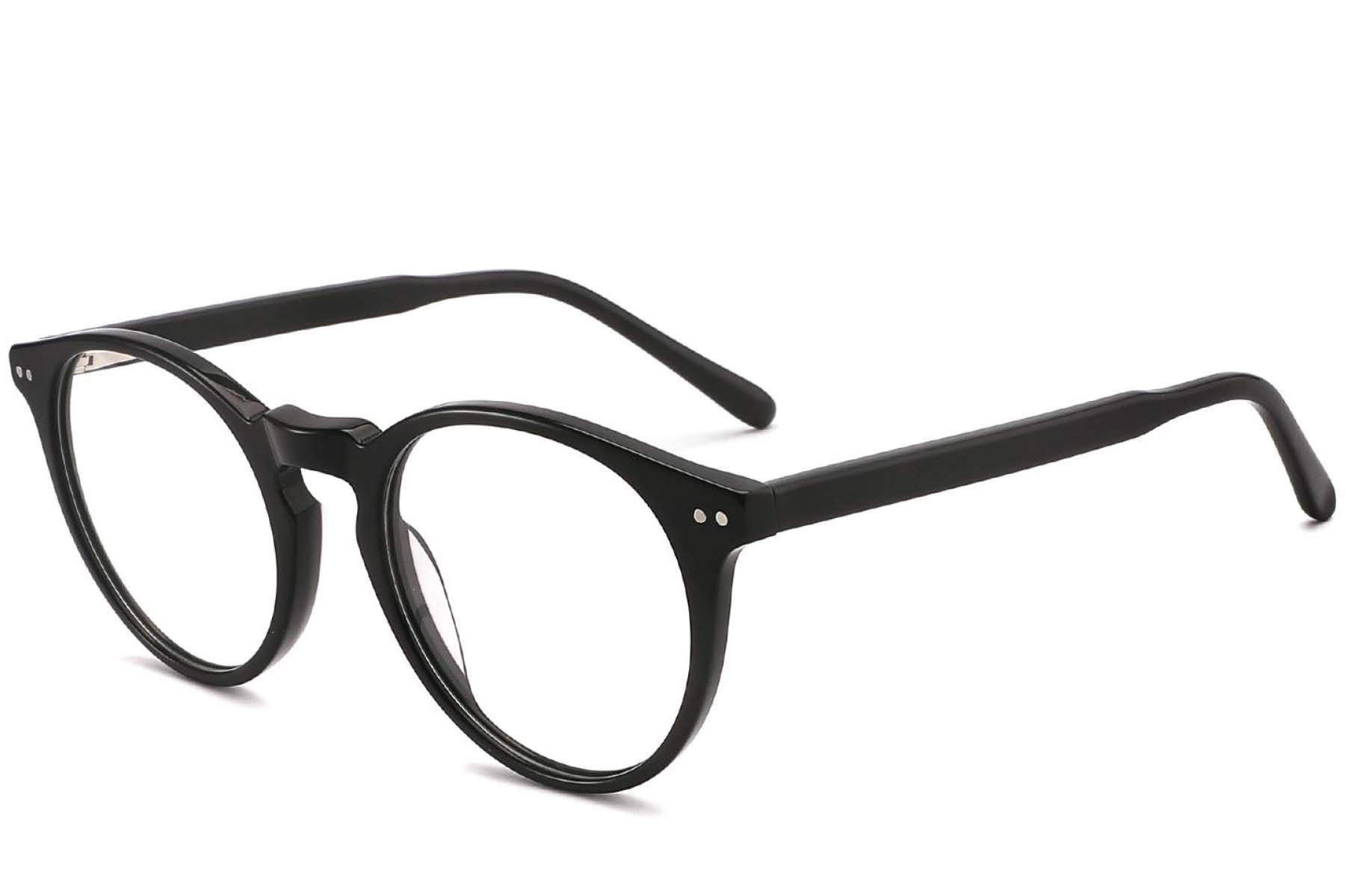 Oval Black Acetate Glasses #BS2012-3970