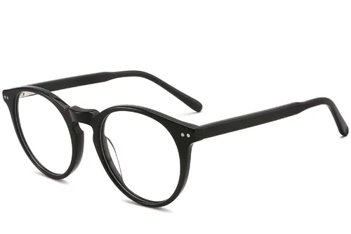Lunettes ovales en acétate noir #BS2012-3970