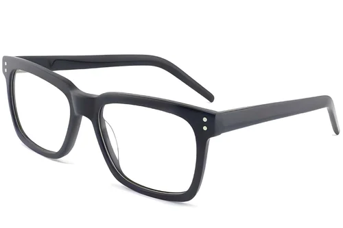 Lunettes rectangulaires en acétate noir #BS2012-3975