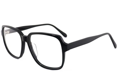 Lunettes rectangulaires en acétate noir #BS2012-3979