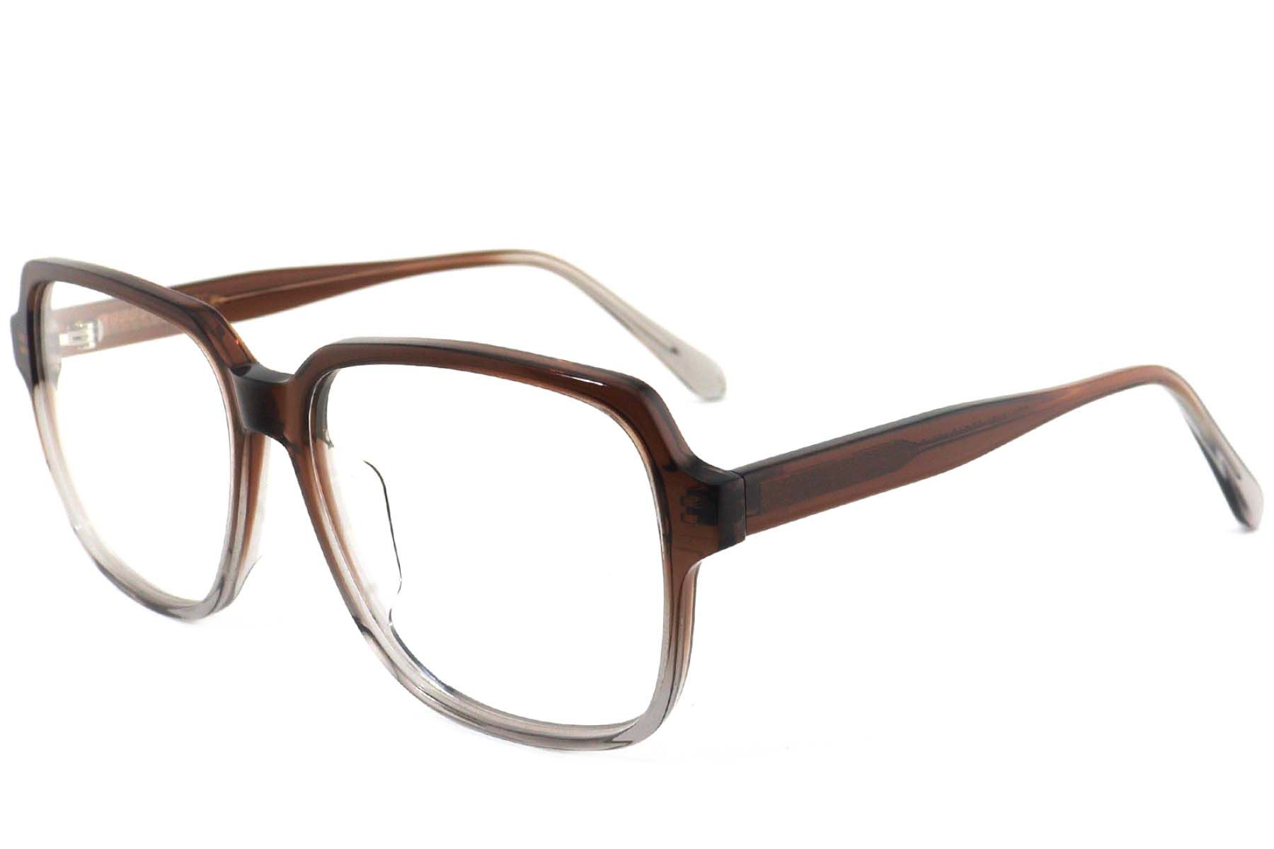 Rectangular Brown Acetate Glasses #BS2012-3982