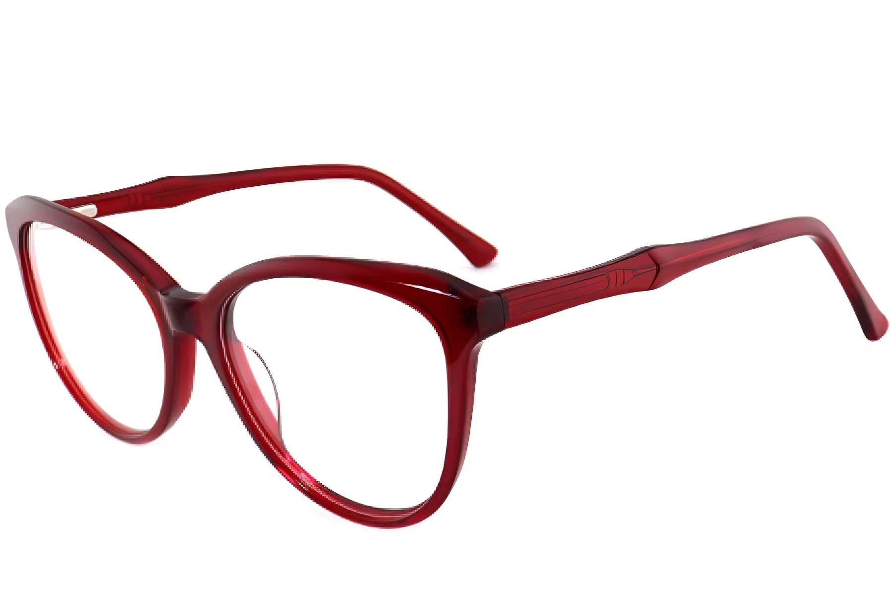 Lunettes papillon en acétate rouge #BS2012-4003