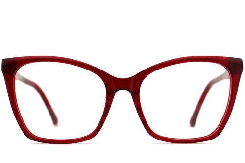 Lunettes papillon en acétate rouge #BS2012-4007