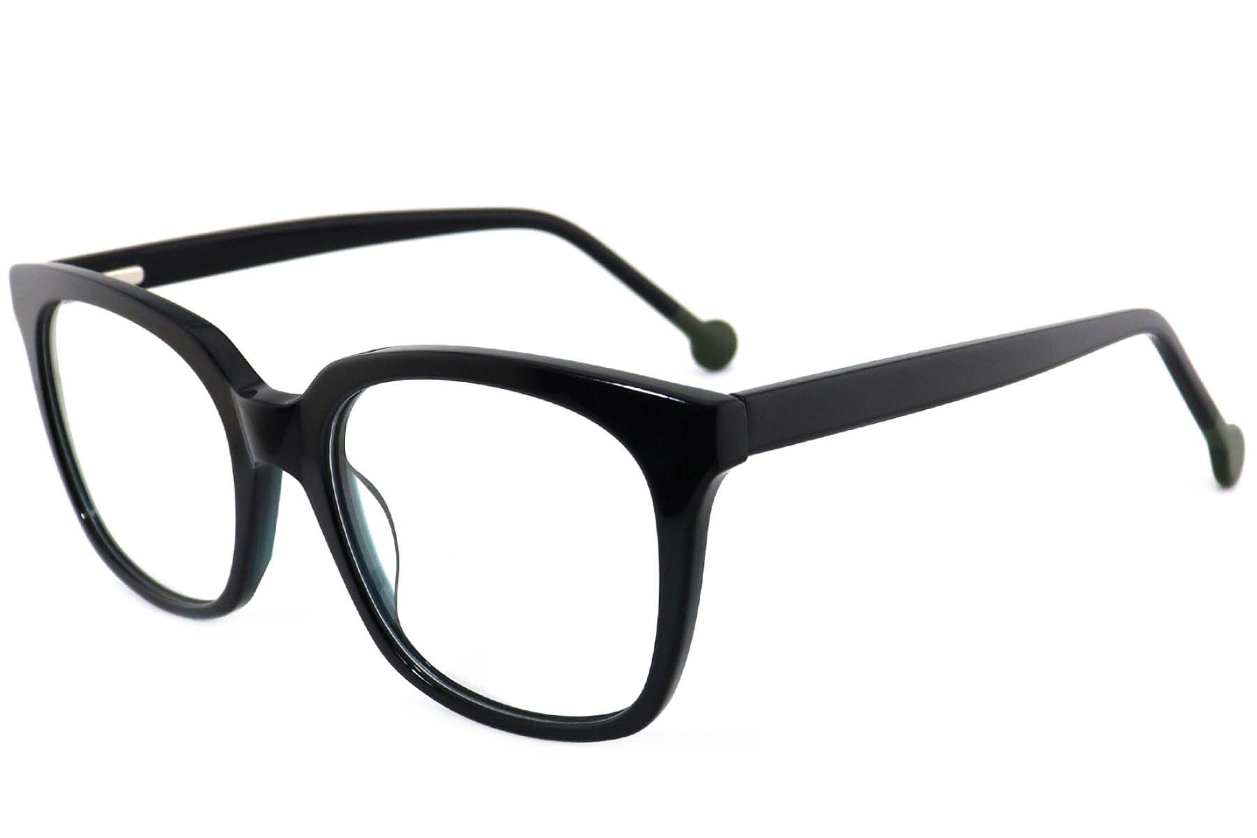 Rectangular Green Acetate Glasses #BS2012-4031