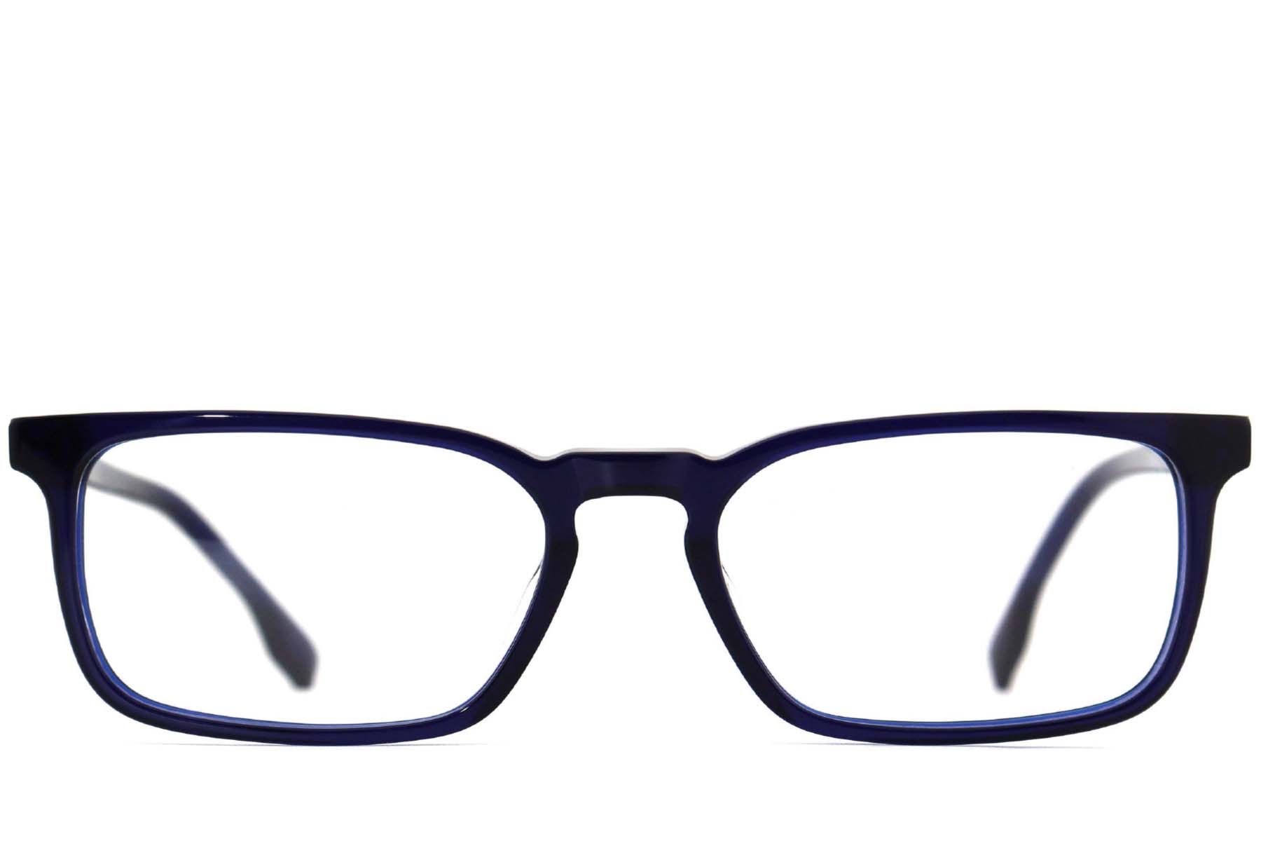 Lunettes rectangulaires en acétate bleu #BS2012-4039