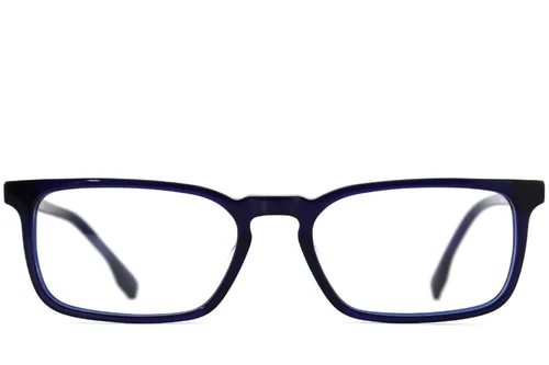 Lunettes rectangulaires en acétate bleu #BS2012-4039
