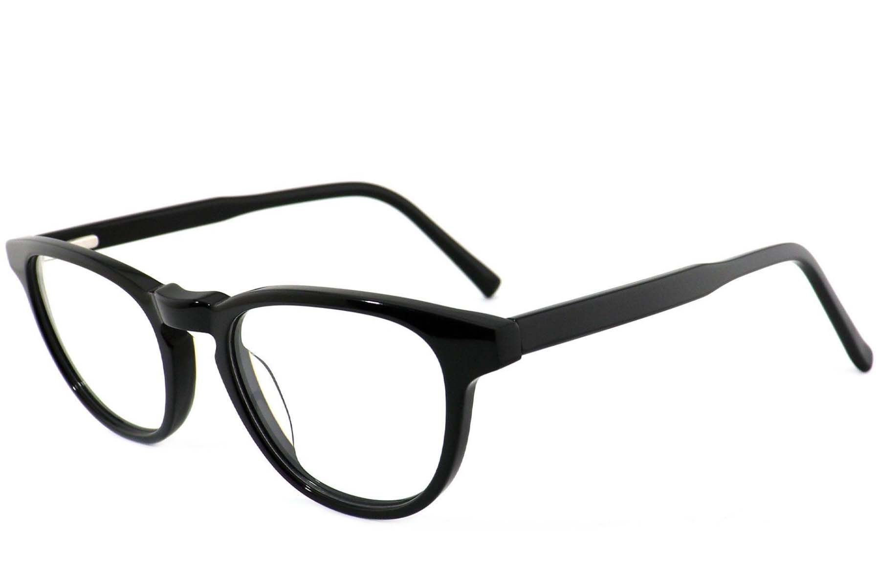 Lunettes ovales en acétate noir #BS2012-4040