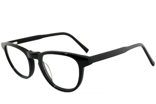 Lunettes ovales en acétate noir #BS2012-4040