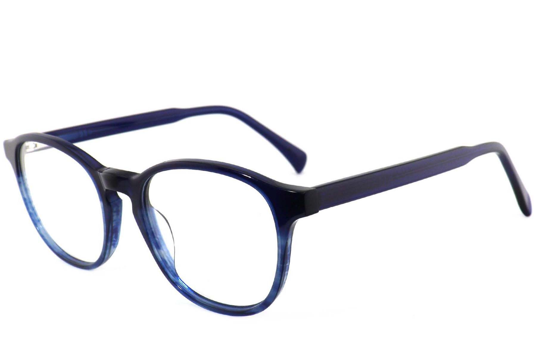 Oval Blue Acetate Glasses #BS2012-4047