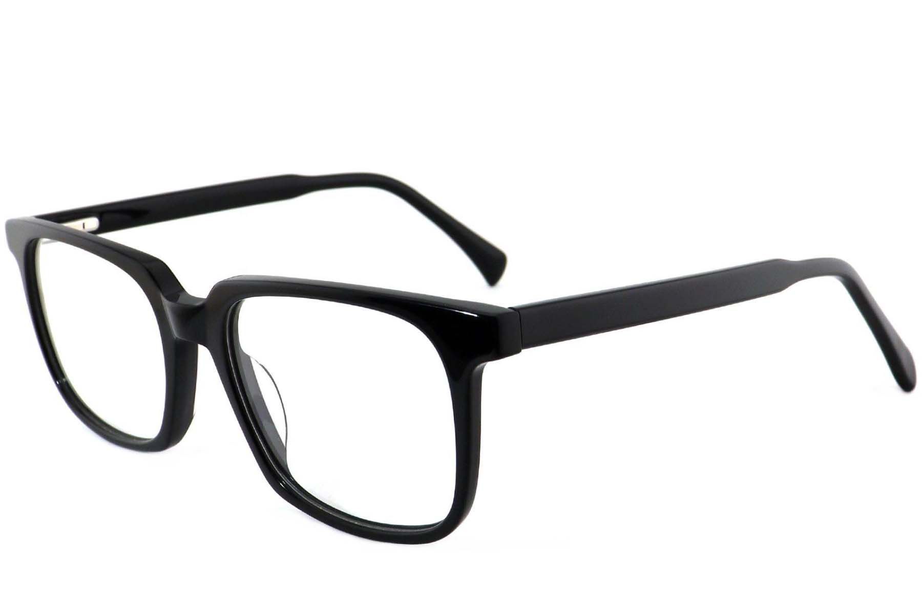 Rectangular Black Acetate Glasses #BS2012-4050