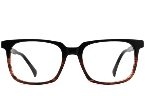 Lunettes rectangulaires en acétate brun #BS2012-4053
