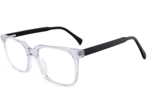 Verres rectangulaires en acétate transparent #BS2012-4054