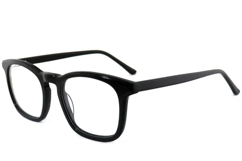 Lunettes rectangulaires en acétate noir #BS2012-4055