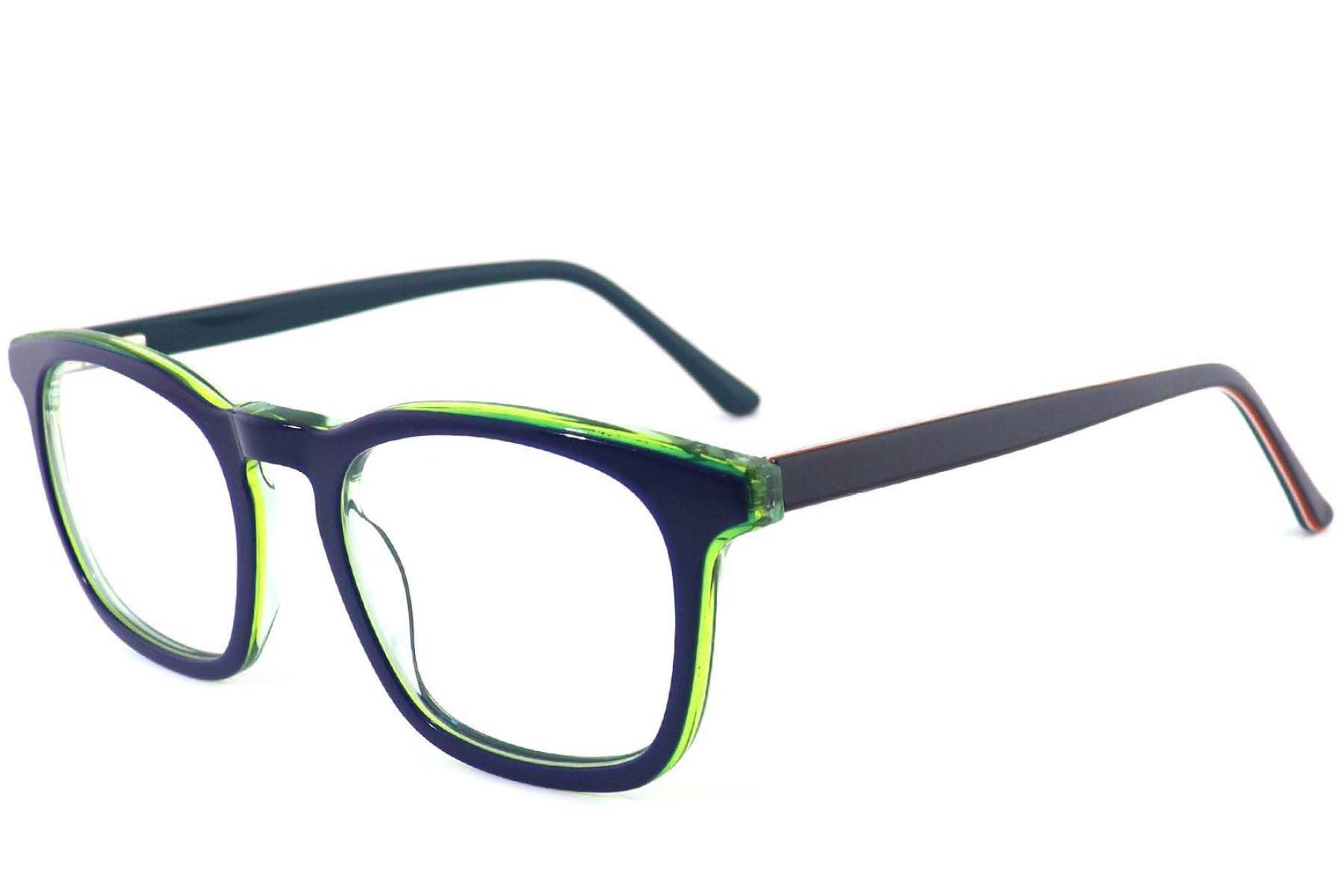 Rectangular Blue Acetate Glasses #BS2012-4058