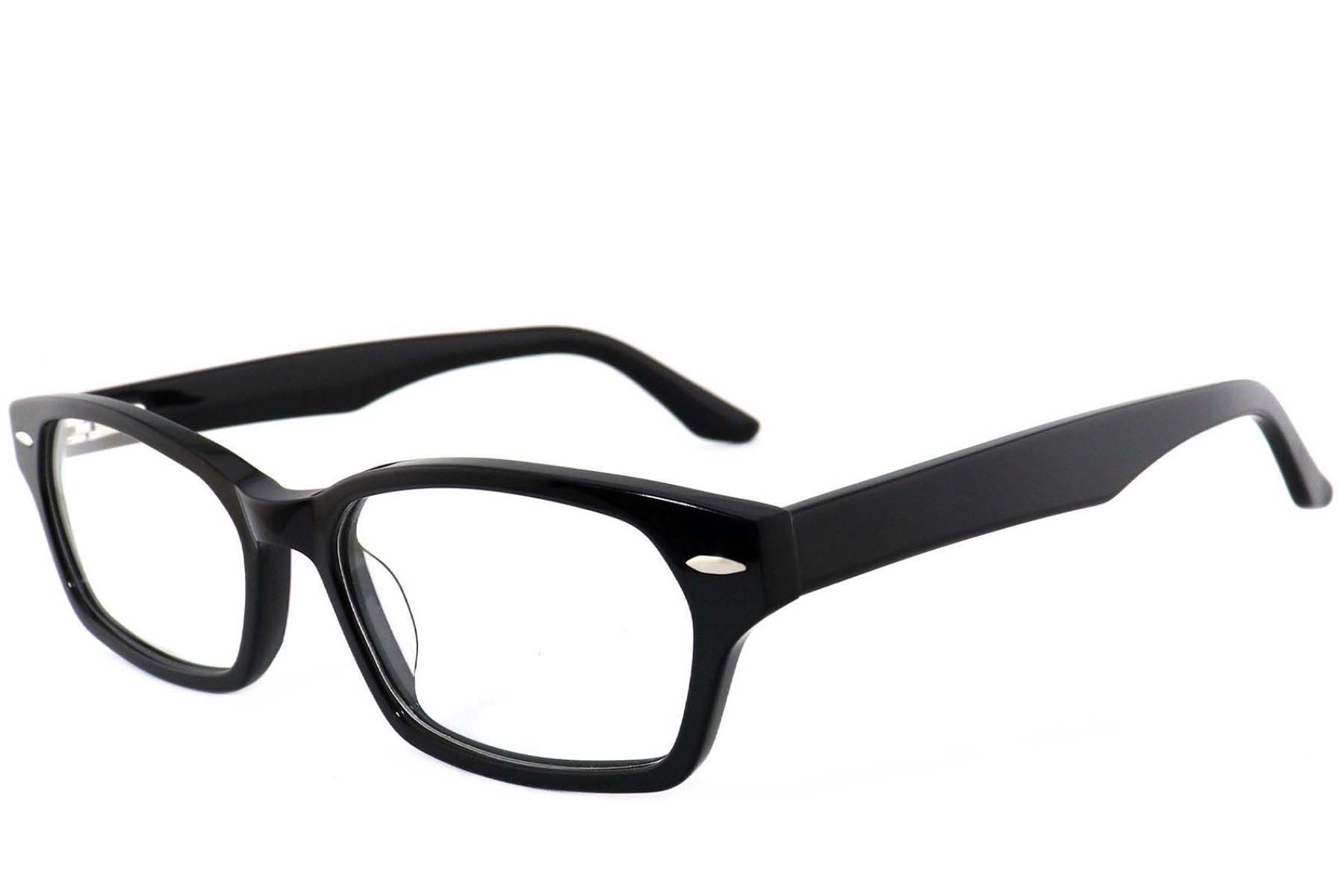 Lunettes rectangulaires en acétate noir #BS2012-4080