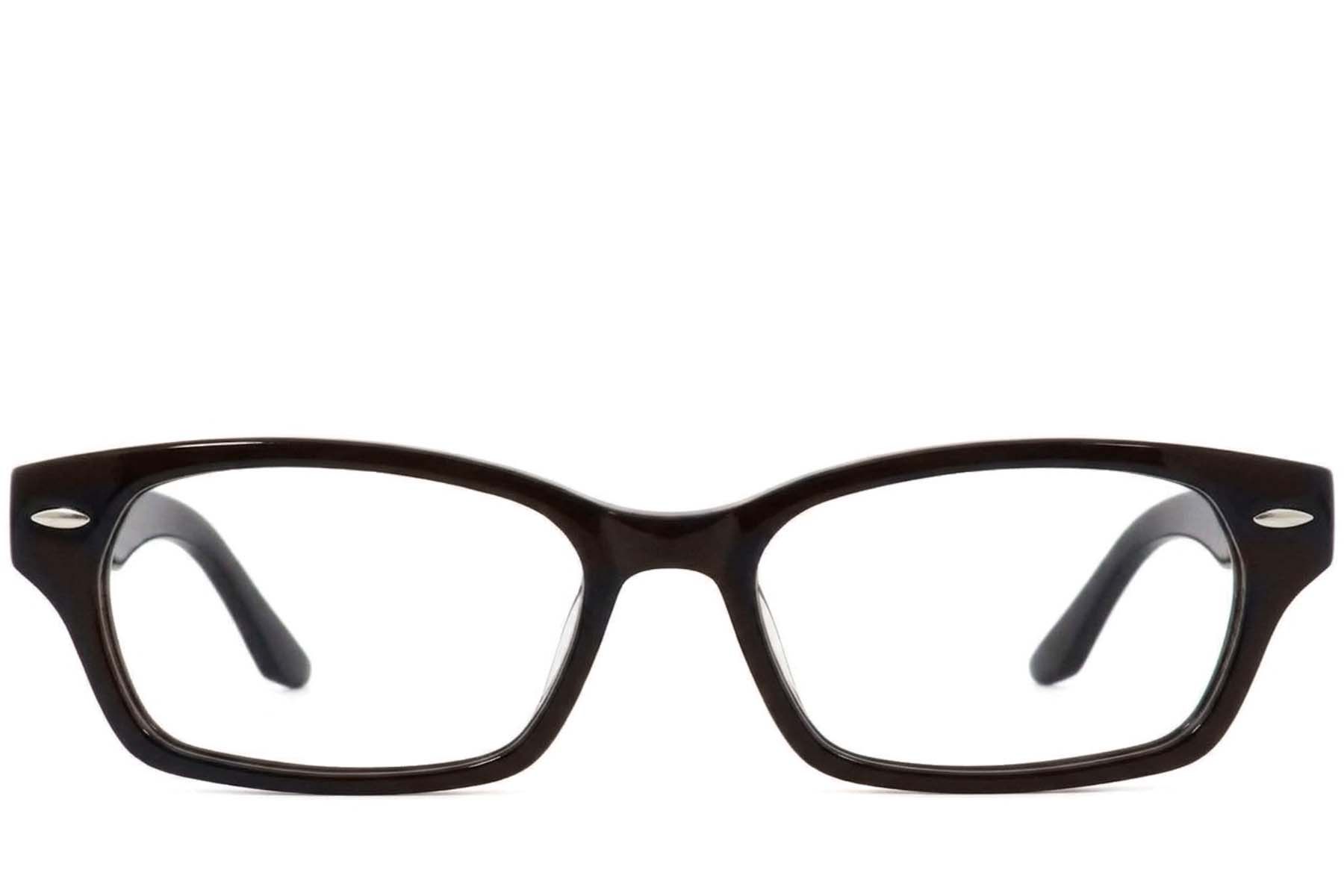 Rectangular Brown Acetate Glasses #BS2012-4082