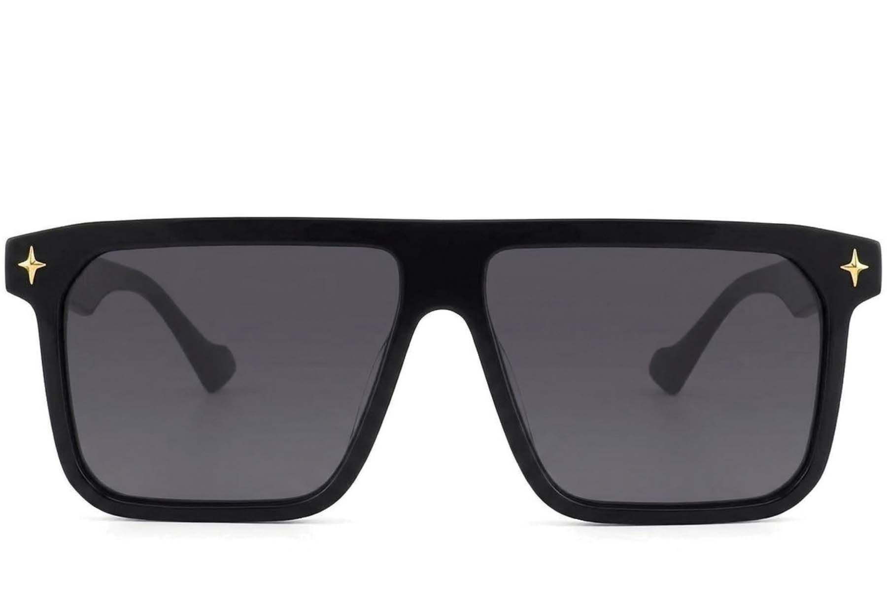Aviator-Sonnenbrille aus schwarzem Acetat #BS2012-4090