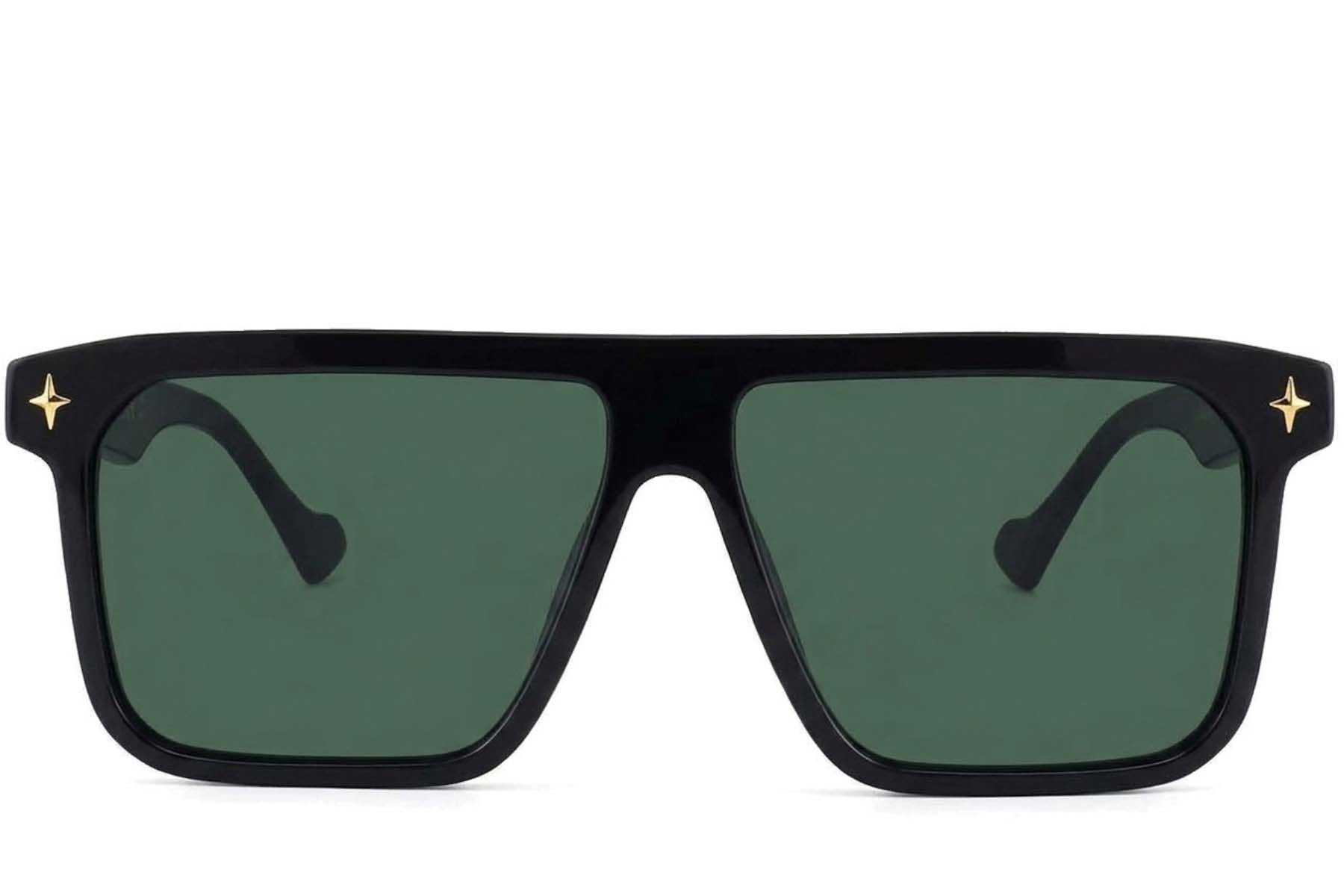 Aviator-Sonnenbrille aus schwarzem Acetat #BS2012-4091