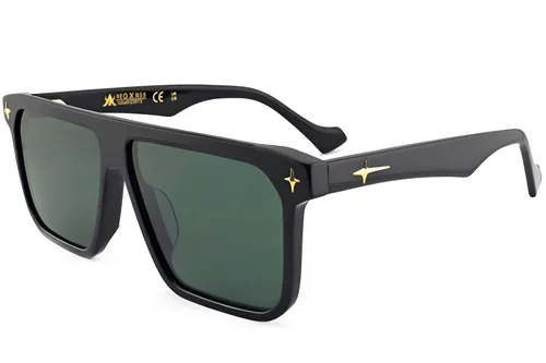 Lunettes de soleil aviateur en acétate noir #BS2012-4091