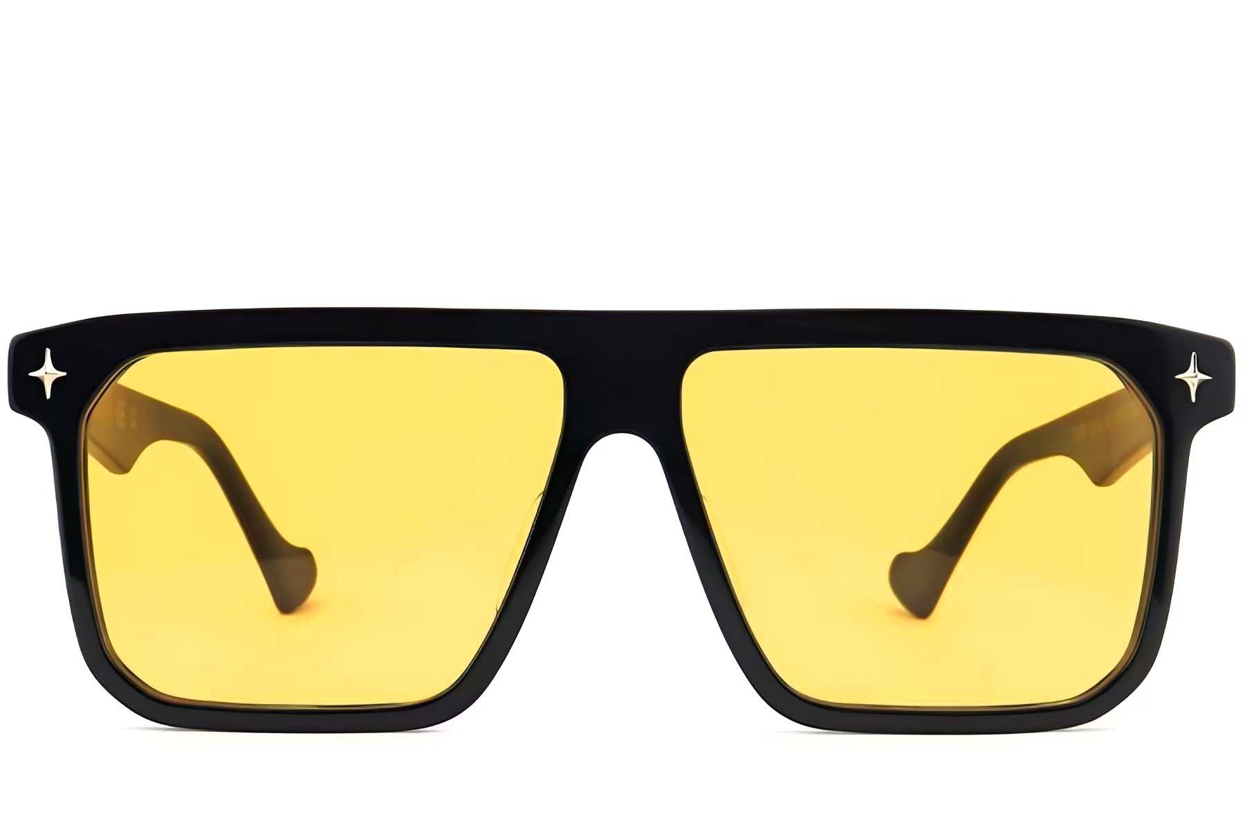 Lunettes de soleil aviateur en acétate noir #BS2012-4092