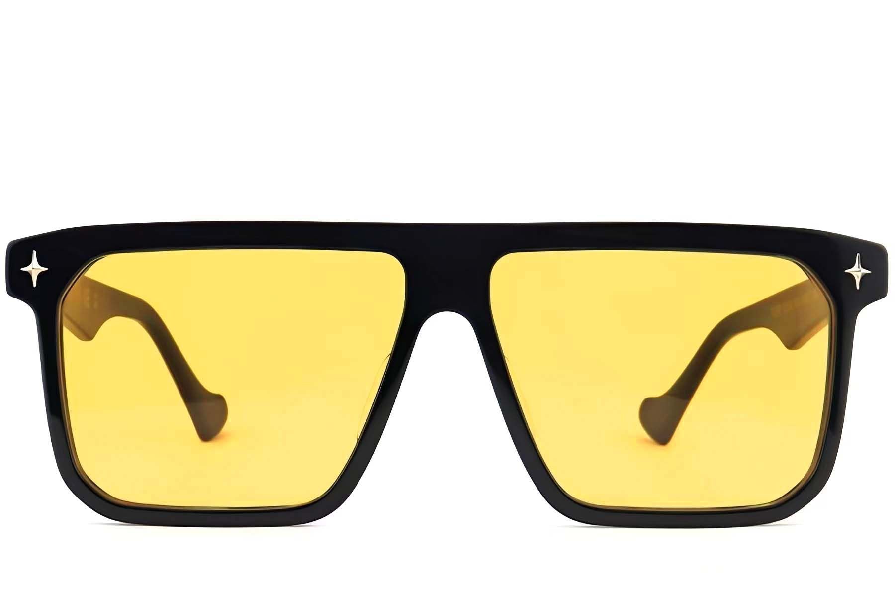 Schwarze Aviator-Sonnenbrille aus Acetat #BS2012-4092
