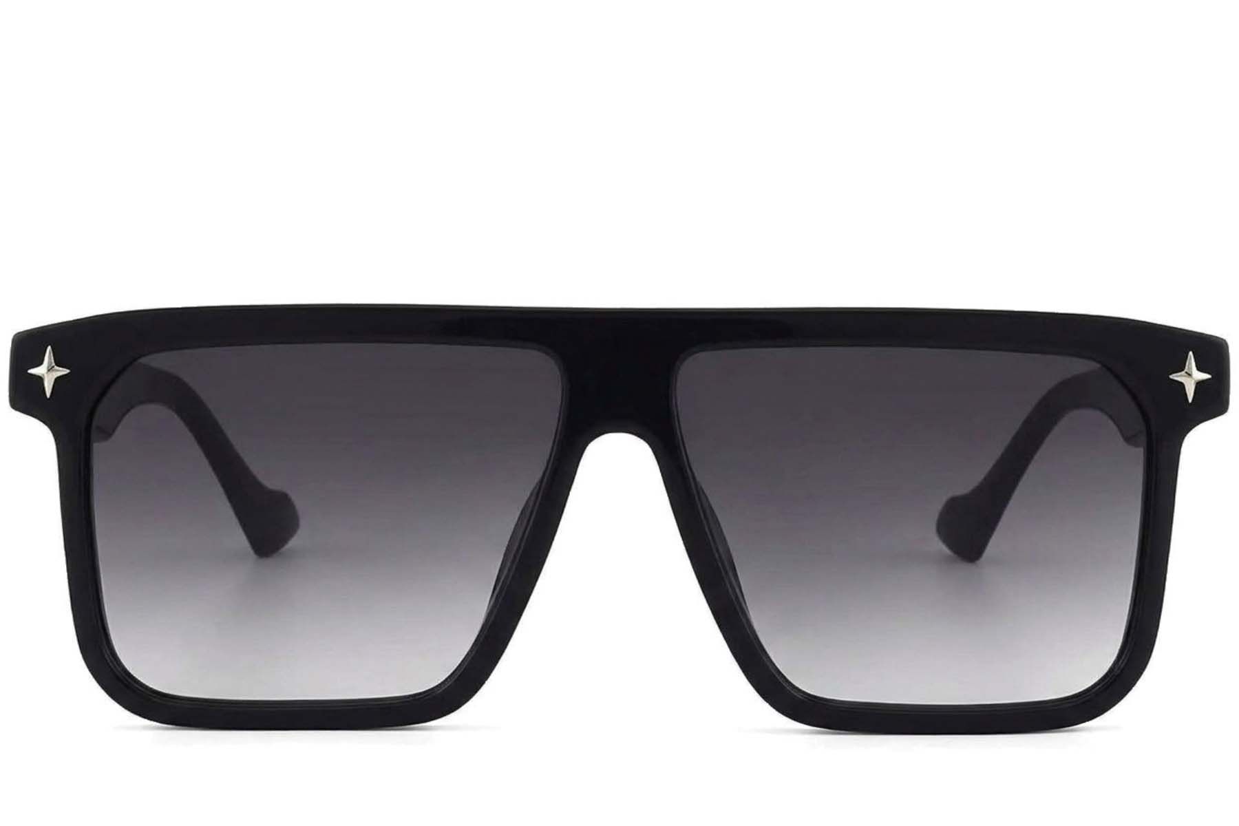 Aviator-Sonnenbrille aus schwarzem Acetat #BS2012-4093