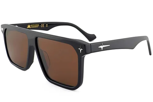 Lunettes de soleil aviateur en acétate noir #BS2012-4095