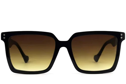 Lunettes de soleil rectangulaires en acétate noir #BS2012-4100