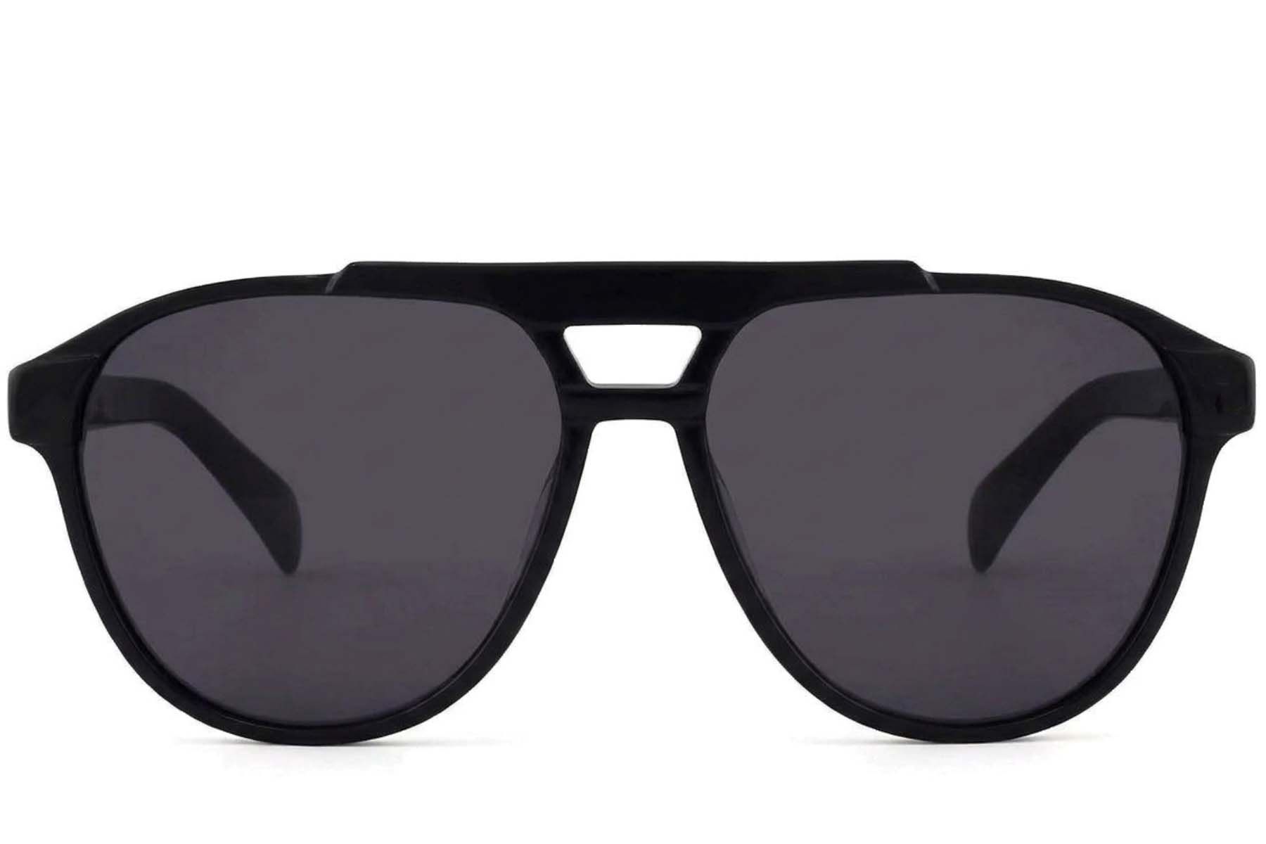 Aviator-Sonnenbrille aus schwarzem Acetat #BS2012-4108