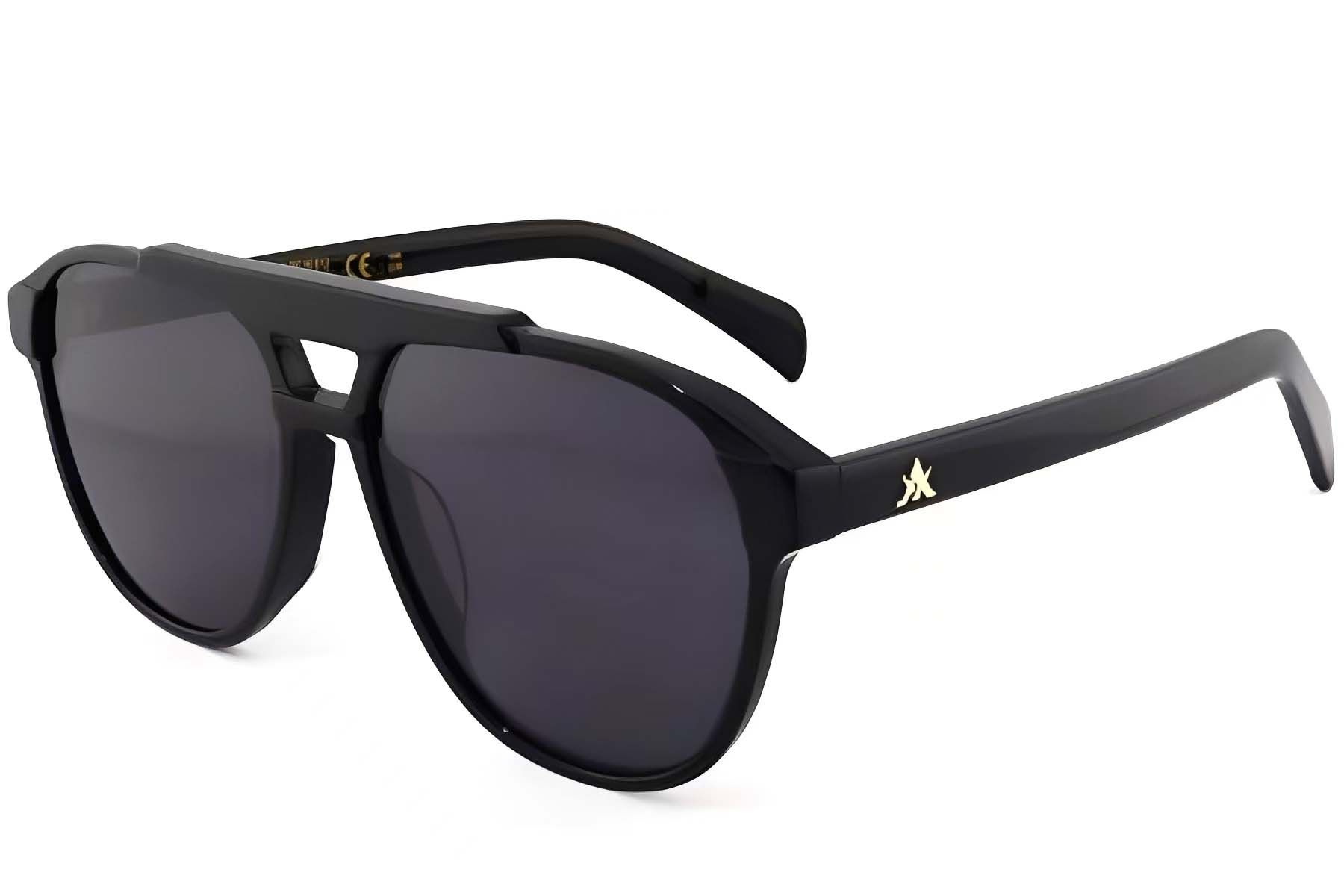 Gafas de sol de aviador de acetato negro #BS2012-4108