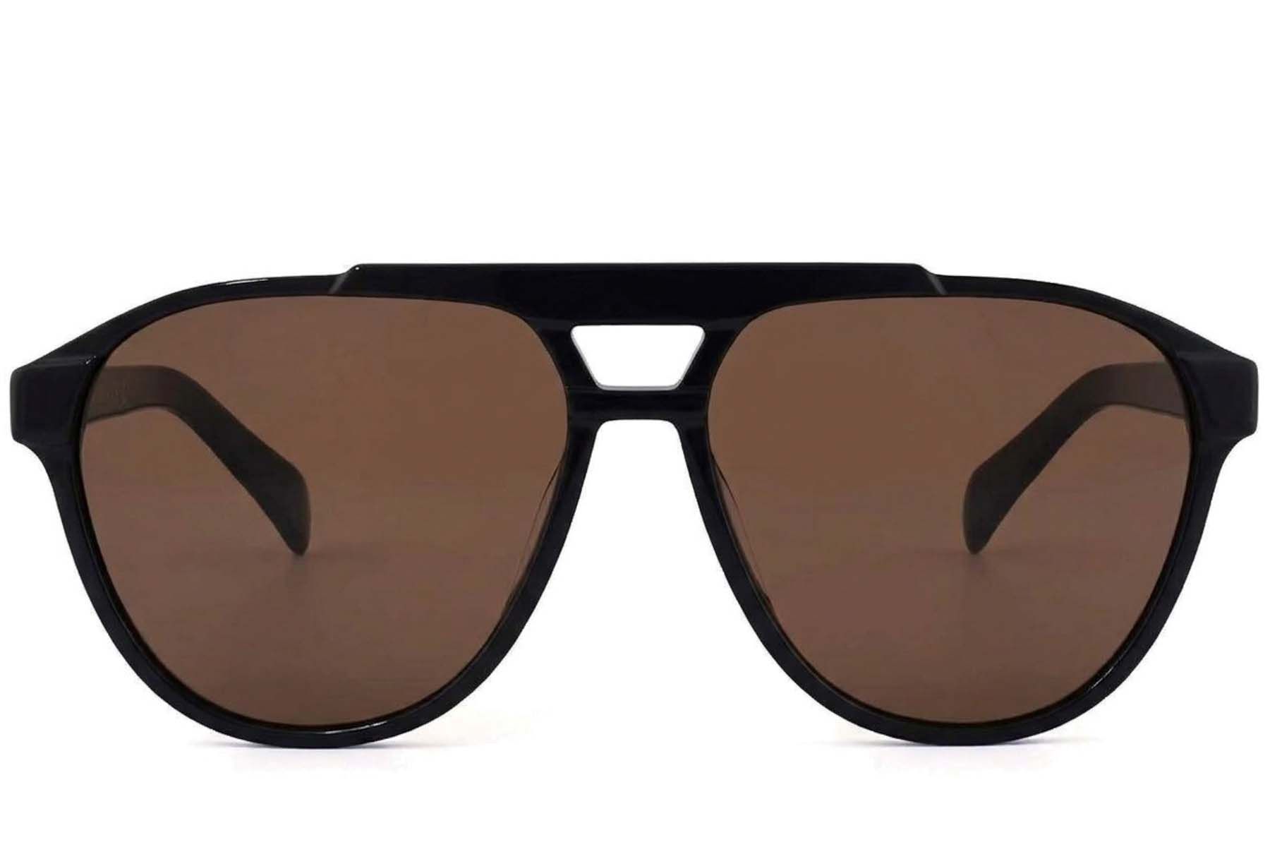Aviator-Sonnenbrille aus schwarzem Acetat #BS2012-4110