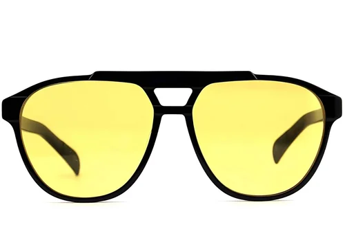 Lunettes de soleil aviateur en acétate noir #BS2012-4111